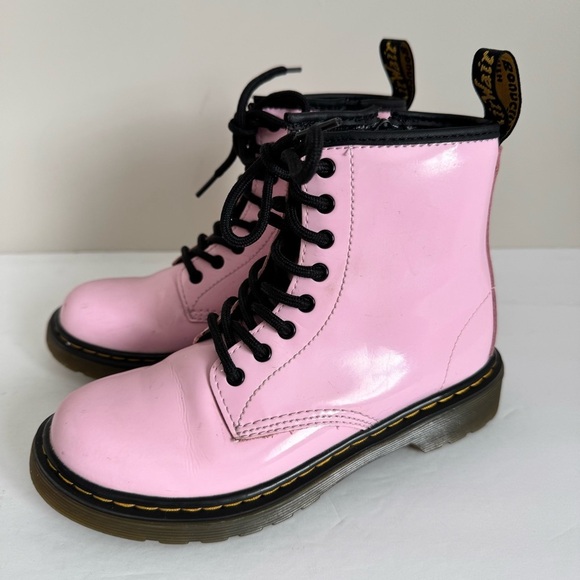 Dr. Martens 1460 J Pink Patent Leather Lace
Up/Zip Ankle Boots Size 2 - Picture 2 of 14